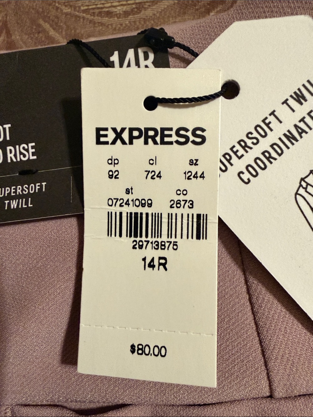 Express Super Soft Twill Boot Mid Rise Pants - Picture 2 of 3